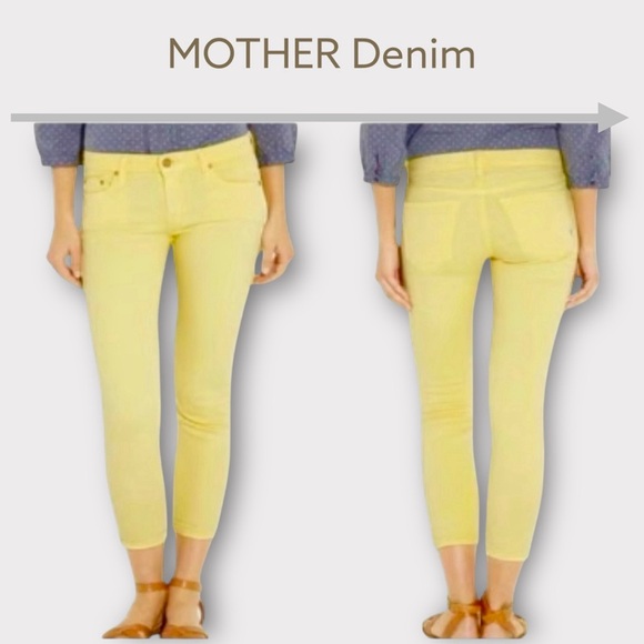 MOTHER Denim - MOTHER Denim yellow The Looker Crop Jeans 27 Walking Back To Happiness cropped